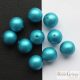 Powder Turquoise - 10 db - 10 mm Czech Glass Round Beads