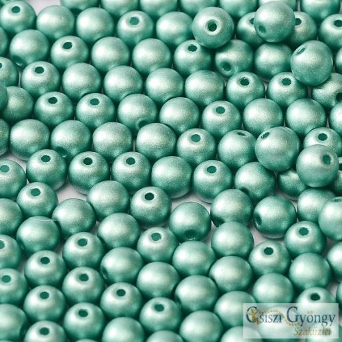 Matte Met. Turquoise Green - 50 pc. - 3 mm round beads (29455)