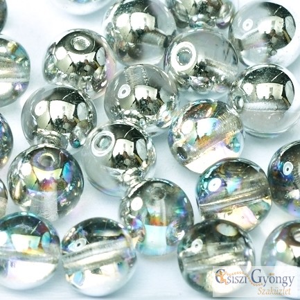 Silver Rainbow Crystal - 50 pc. - 3 mm Czech Round Beads (98530)