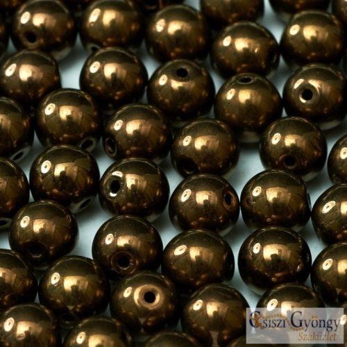 Bronze - 50 db - 3 mm üveg, golyó gyöngy