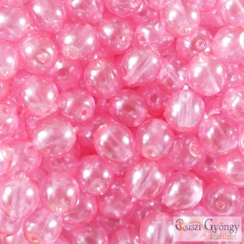 Transp. Pearl Flamingo - 50 pcs. - 3 mm Round Beads