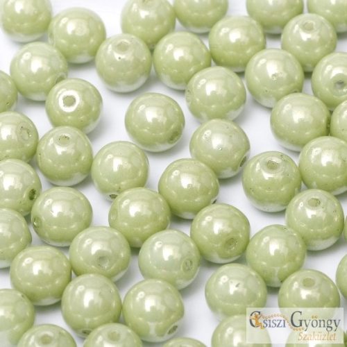 Luster Green Apple - 40 pcs. - 4 mm Round Beads (14457)