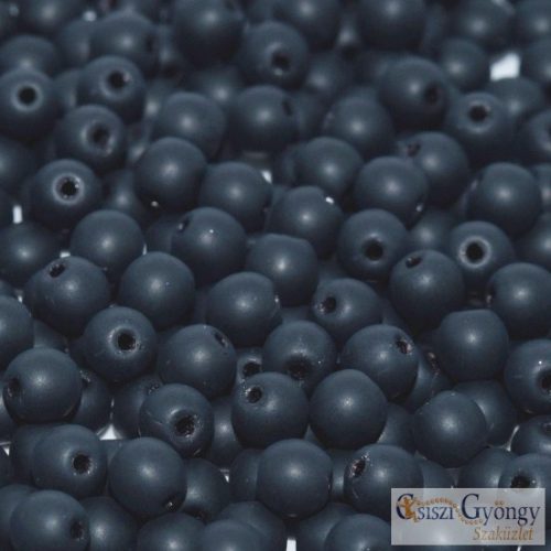 Matte Jet - 40 pcs. - 4 mm Round Beads (84110)