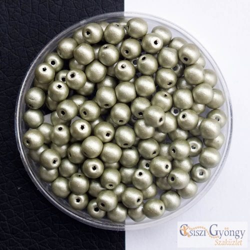 Matte Met. Lt. Green - 40 pcs. - 4 mm Round Beads (79080)