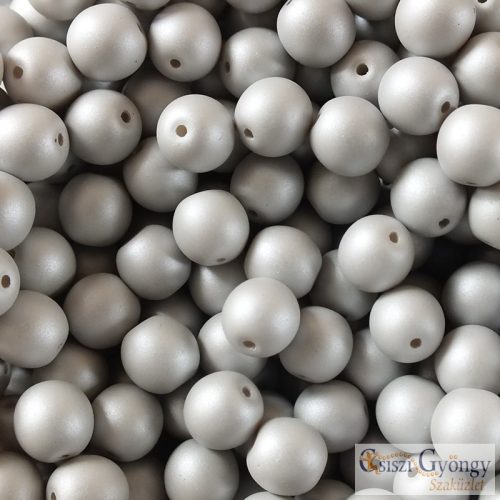 Powdery Pastel Gray - 40 pcs. - 4 mm Round Beads
