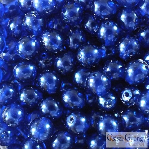Transp. Pearl Navy - 40 pcs. - 4 mm Round Beads