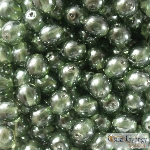 Transp. Pearl Mit Leaf - 40 pcs. - 4 mm Round Beads