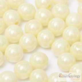 Luster Cream - 20 db - golyó gyöngy 6 mm (14401)