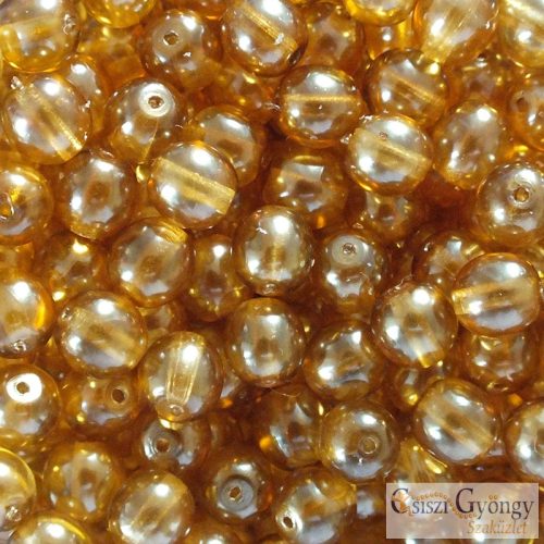 Transparent Pearl Sepia - 20 pcs. - 6 mm Round Beads (63865CR)
