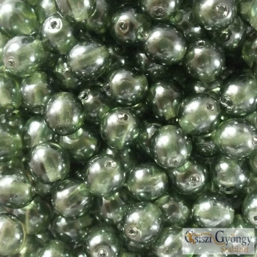 Transparent Pearl Mint Leaf - 20 pcs. - 6 mm Round Beads (63583CR)