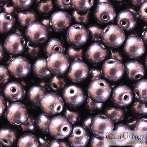C.T.Sat. Metallic Tawny Port - 20 pcs. - 6 mm Round Beads (04B02)