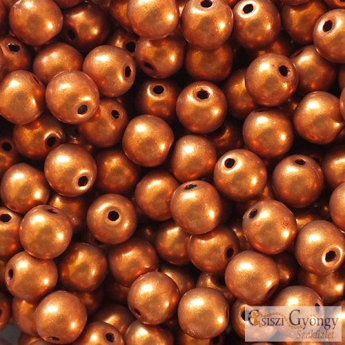 C.T.Sat. Metallic Russet Orange - 20 pcs. - 6 mm Round Beads (06B06)