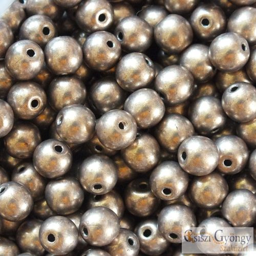 C.T. Sat. Met. Hazelnut - 20 pcs. - 6 mm Round Beads (77056CR)