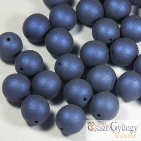 Matte Dark Cobalt - 10 db - 8 mm golyó gyöngy