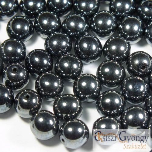 Metallic Hematite - 10 db - 8 mm golyó gyöngy