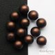 Powder Brown - 10 pcs. - 8 mm Czech Glass Round Beads
