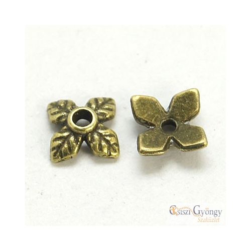 Leaf Bead Cup - 20 pc. - color: brass, size: 6 mm, (Lead, Nickel and Cadmium Free)