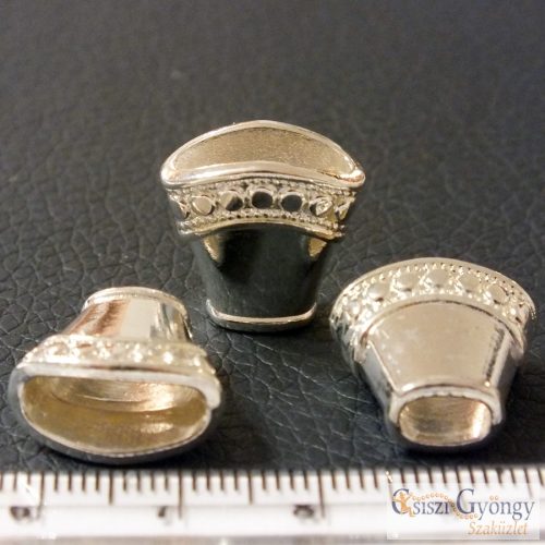 Tibetan Style Bead Cup - 1 pcs. - silver color, Size: 16x16x8mm, Hole: 3x8mm