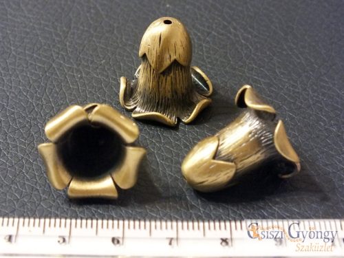 Flower Bead Cap - 1 pcs. - brass color, size: 20 mm , Hole: 1 mm