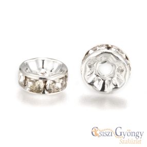 Cirkónia köves köztes fém gyöngy, 8 mm