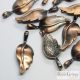 Leaf Spacer Beads - 1 pcs. - bronze color, size: 30x10 mm 
