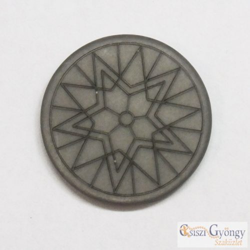 Mandala Gray - 1 pcs. - flat, matte, 20 mm