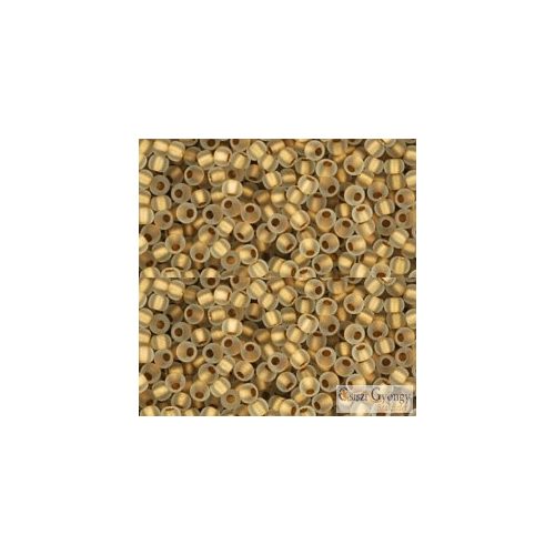 0989F - Frosted Gold Lined Crystal - 10 g - Toho japán kásagyöngy 11/0
