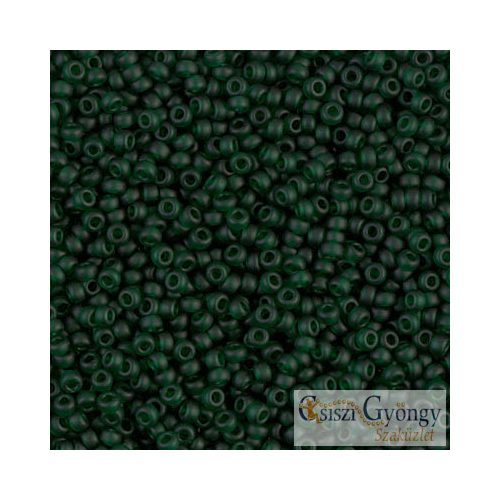 0156F - Matte Transp. Dark Emerald, 11/0 Miyuki kásagyöngy - 10 g