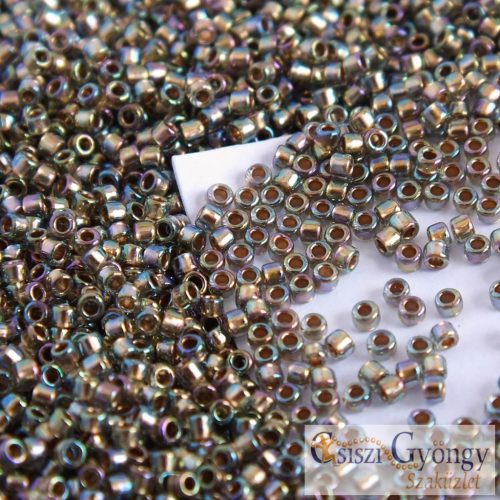 0999 - Gold Lined Rainbow Black Diamond - 5 g - 15/0 Toho japán kásagyöngy