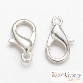 Delfinkapocs, 10x6 mm, fényes ezüst szín