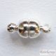 Round Brass Magnetic Clasp - 1 Stück - Silber Farbe, Grösse: 5 mm