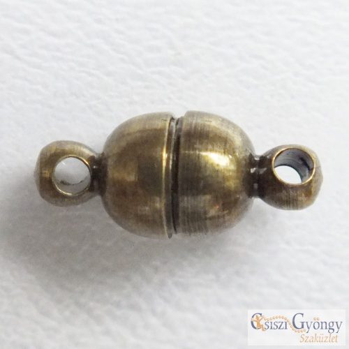 Round Brass Magnetic Clasp - 1 pc. - brass color, size: 5 mm