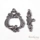 Tibetian Style Flower Toggle TBar Clasp - 1 Stück - antique silver, 38x29 mm