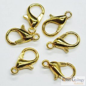 Delfinkapocs, 12x6 mm, arany színű