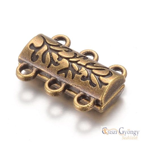 Alloy Magnetic Clasp - 1 pcs. - antique bronze color, size: 14x19mm