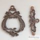Tibetian Style Flower Toggle TBar Clasp - 1 pcs - bronze color, 38x29 mm