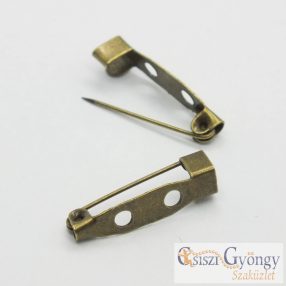 Kitűző alap, réz színű, 2 lyukú, mérete: 20x5mm