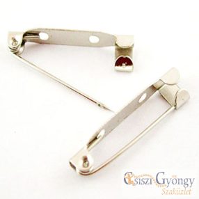 Kitűző alap, ezüst színű, 2 lyukú, 20 mm