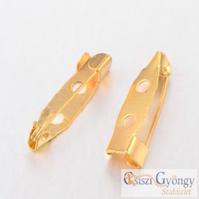 Kitűző alap, arany színű, 2 lyukú, 20 mm