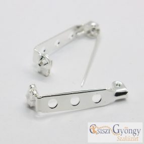 Kitűző alap, ezüst színű, 3 lyukú, 25 mm