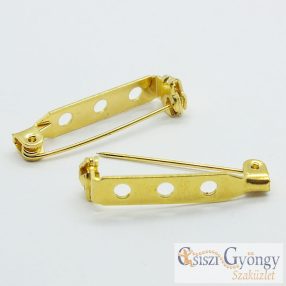 Kitűző alap, arany színű, 3 lyukú, 25 mm