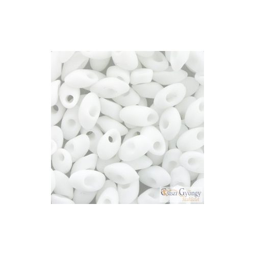 Opaque White - 10 g - Long Magatama gyöngy, mérete: 4x7 mm (402)