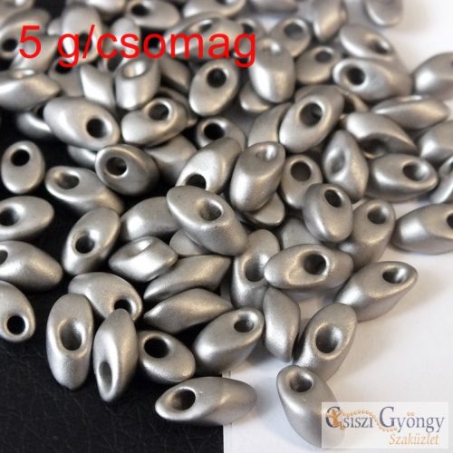 Matte Metallic Silver - 5 g - Long Magatama Beads, 4x7 mm (190F)