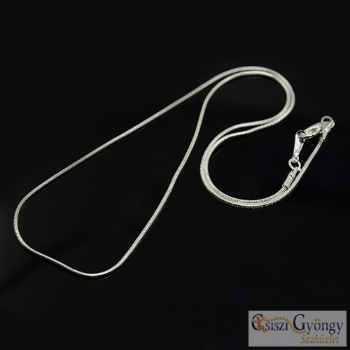 Kígyólánc, rozsdamentes acél nyaklánc alap - 1 db - sötétebb ezüst színű, hossza: kb. 45 cm