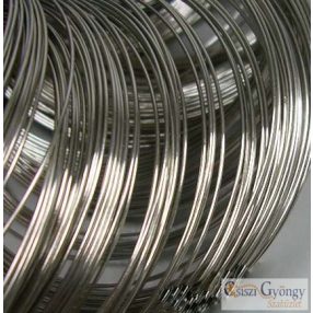   Nickel színű memória drót karkötő alap, 10 karika, átmérő: 6 cm, drót vastagság: 0.6 mm, 