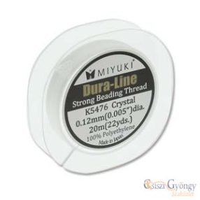   Miyuki Dura-Line Crystal - 1 tekercs - vékony (0,12 mm) extra erős gyöngyfűzőszál, fehér, 20 méter
