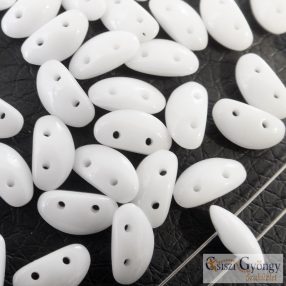 White - 20 db - Mobyduo gyöngy, 3x8 mm