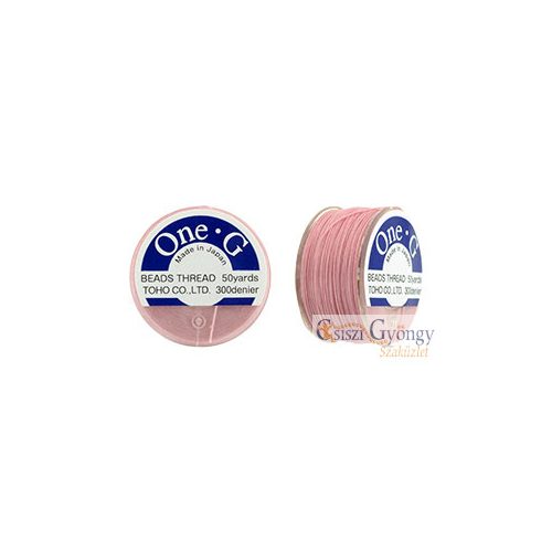 Toho One-G Pink beading thread, 50 yard