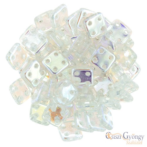Crystal AB - 20 pc. - Quadra Tile Beads, size: 6 mm (X00030)