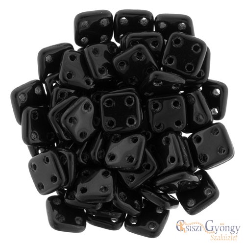 Jet - 5 g - Quadra Tile Beads, size: 6 mm (23980)